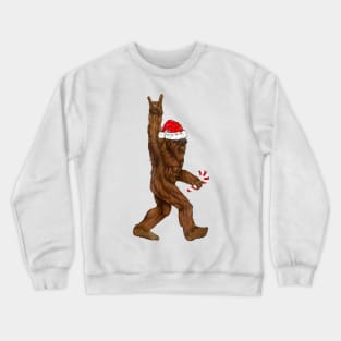 Santa Bigfoot Christmas Lights Rock Sasquatch Believe Crewneck Sweatshirt